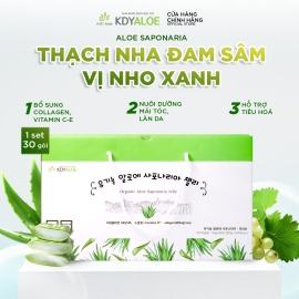 Thạch Nha Đam Saponaria Nho Xanh Hữu Cơ Set 30 gói