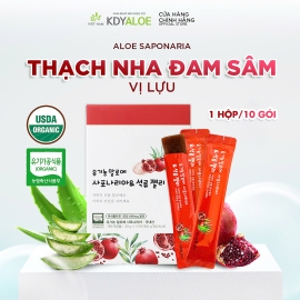 Thạch Nha Đam Sâm Lựu Đỏ Hữu Cơ Hộp 10 gói